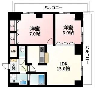 ノルデンタワー新大阪アネックス【26階】の間取り