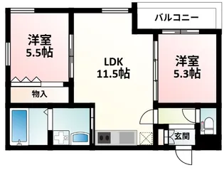 大阪府豊中市若竹町1丁目【アパート】の間取り