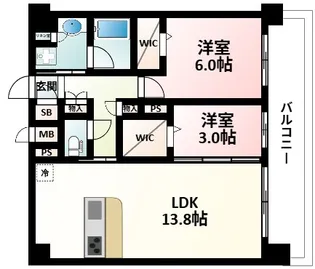 プレサンス東淀川駅前プローシェ【15階】の間取り