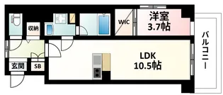 フランディル・オーラ江坂【6階】の間取り