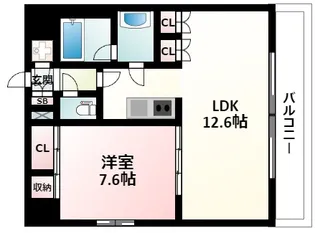 レジディア江坂【13階】の間取り