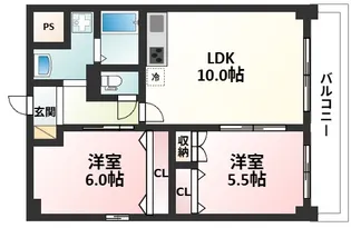 新大阪パークハイツ【6階】の間取り