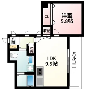アビターレ【5階】の間取り