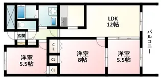 パークハイツアイリス1号館【3階】の間取り