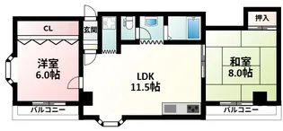 パレス江坂【9階】の間取り