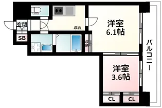 スプランディッド江坂駅前【14階】の間取り