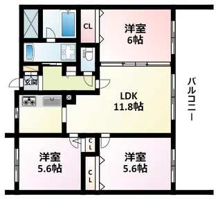 江坂公園アーバンライフ【6階】の間取り