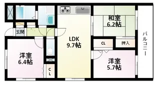 一力グランドマンション【3階】の間取り