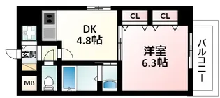 プルミエール江坂【6階】の間取り