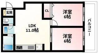 レジデンスパーシモン【4階】の間取り