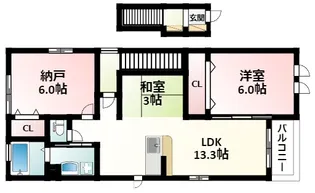 江坂ガーデンヒラノステージC棟【2階】の間取り