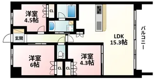 エスリード江坂グランアリーナ【7階】の間取り