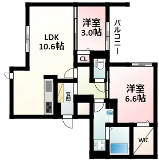 EL・SERENO江坂 WEST【3階】の間取り
