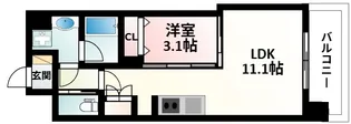 コンフォリア・リヴ東三国駅前ソルテラス【9階】の間取り