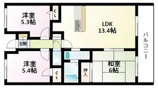 アインスローヤル【1階】の間取り