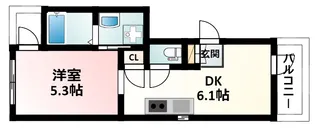 ミックコート東三国【4階】の間取り