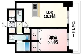 スプランディッド江坂駅前【10階】の間取り