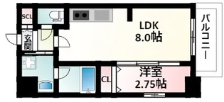 fortuney江坂Ⅱ【7階】の間取り