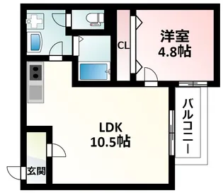 ランコントル江坂【2階】の間取り