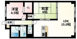 北大阪ハイツ【8階】の間取り