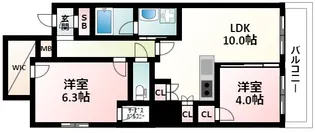 ゲートコート東三国【9階】の間取り