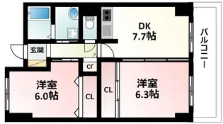 ラフィネ淀川【12階】の間取り