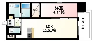 プレジオ江坂ROUGE【14階】の間取り