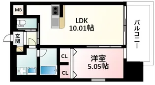 プレジオ江坂ROUGE【13階】の間取り