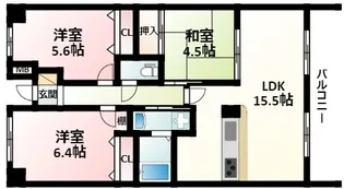 パークビュー緑地公園【8階】の間取り