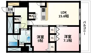 グランセジュール江坂【10階】の間取り