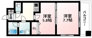 レフィーナカルム江坂【11階】の間取り