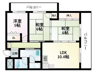 パークビュー橋【3階】の間取り