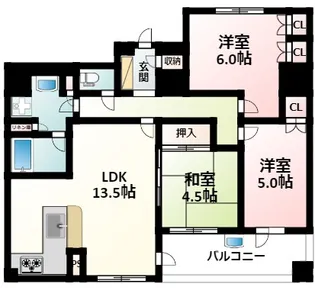 プラウド江坂ガーデンコート【5階】の間取り