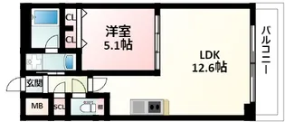 グランカーサ新大阪SOUTH【9階】の間取り