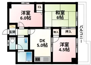 紙谷第3マンション【6階】の間取り