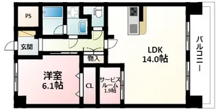 アンフィニ20ヴェルデ【6階】の間取り