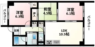 レジデンス穂波【6階】の間取り