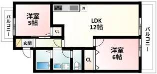 グランディール江坂A棟【2階】の間取り