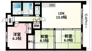パインコート江坂Ⅰ【2階】の間取り