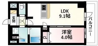 Dimus新大阪【2階】の間取り
