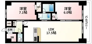 ジョワイユ新大阪【8階】の間取り