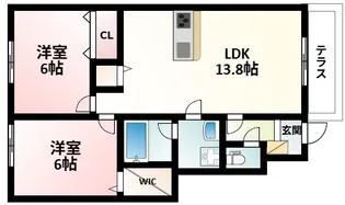 ハイツ第三寺新【1階】の間取り