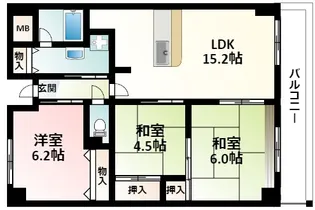 フレスコ21【6階】の間取り