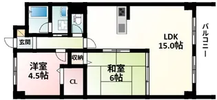 北大阪ハイツ【7階】の間取り