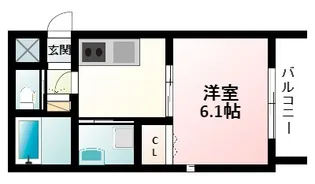 グリュック豊津【2階】の間取り