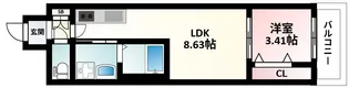 アーバンパーク新大阪【9階】の間取り