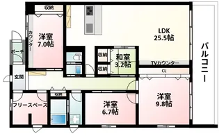 ガルデン穂波【5階】の間取り