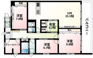 ガルデン穂波【5階】の間取り