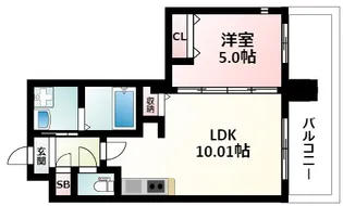 グランシス江坂【9階】の間取り