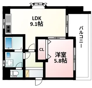 アルシェ江坂【6階】の間取り